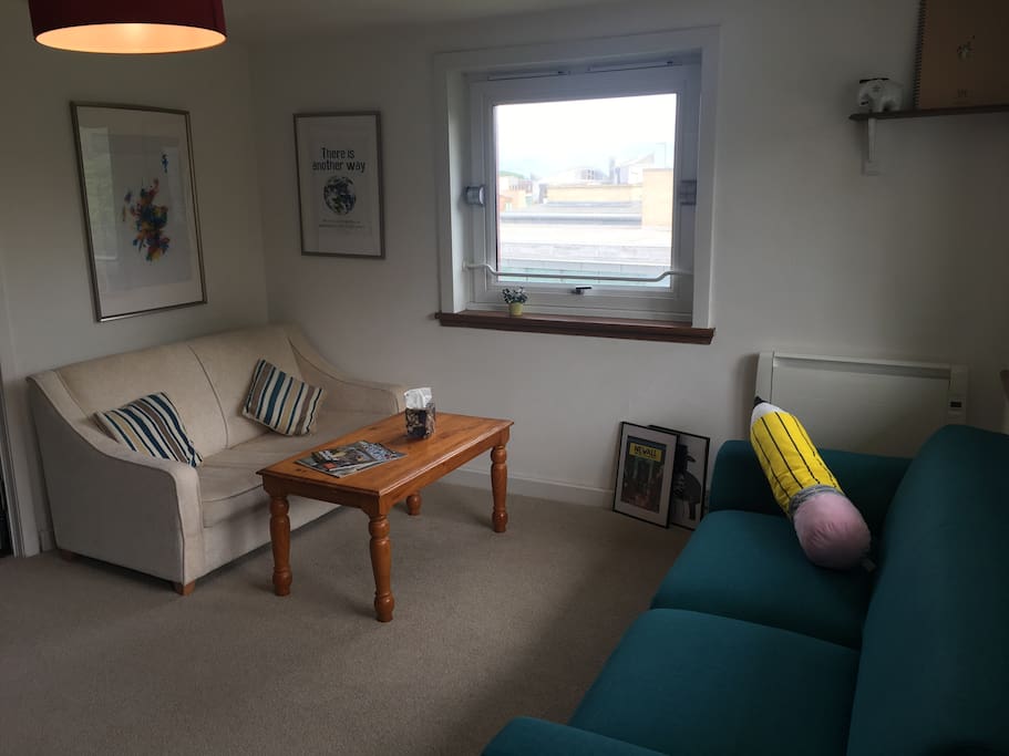 Living Room with view to Scottish Parliament