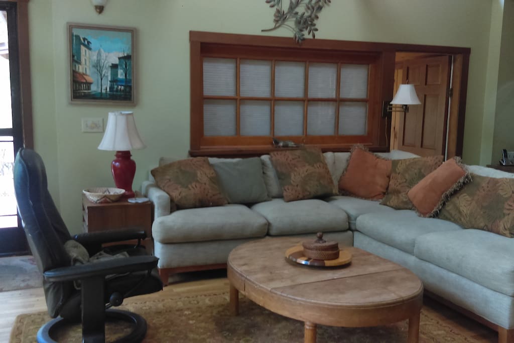 Living room has skylights