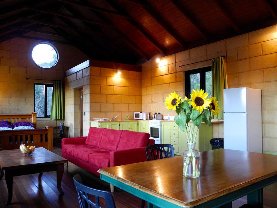 Grand earth walled studio, good thermal mass, cool in summer, warm in winter