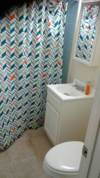 private bath tub and shower combo