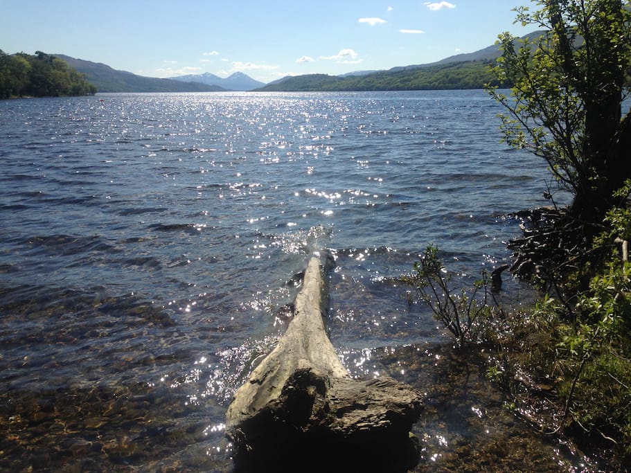 Loch Tay is only a field away - less than ten minutes walk to a private beach