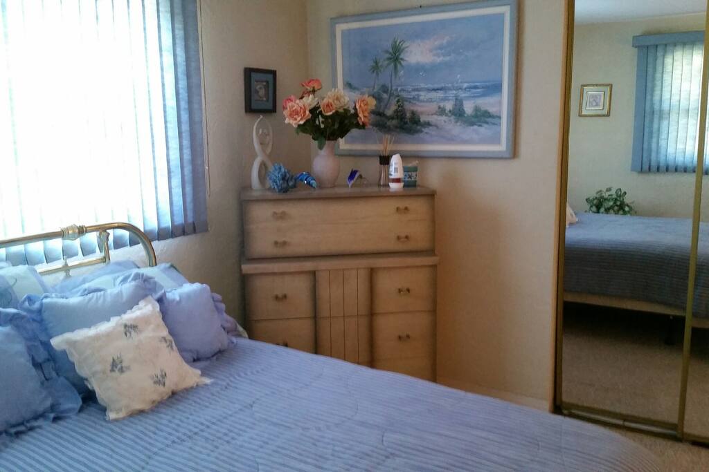 Bedroom. With double mirrored closet.