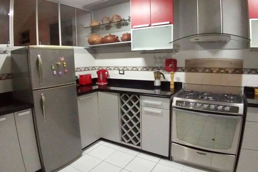 The spacious and well-equipped kitchen.