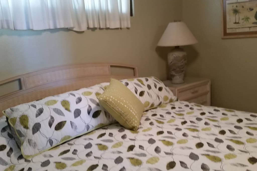 California king size bed in the bedroom.