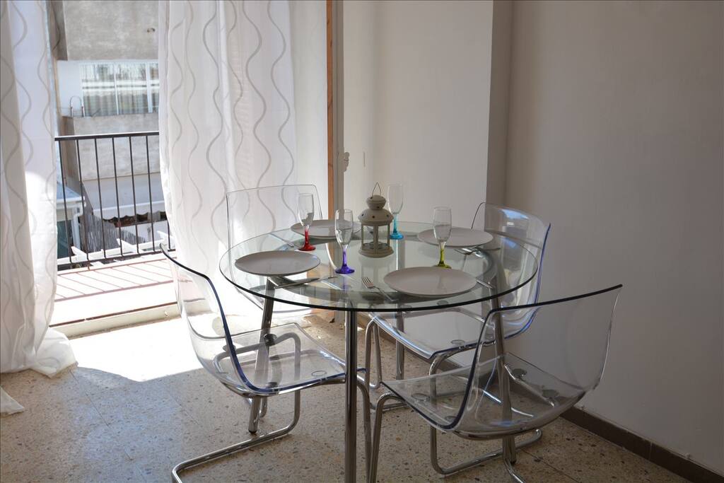 Dining area opens onto private rear terrace