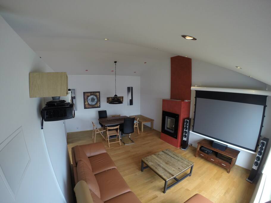 Cozy couch and home theater