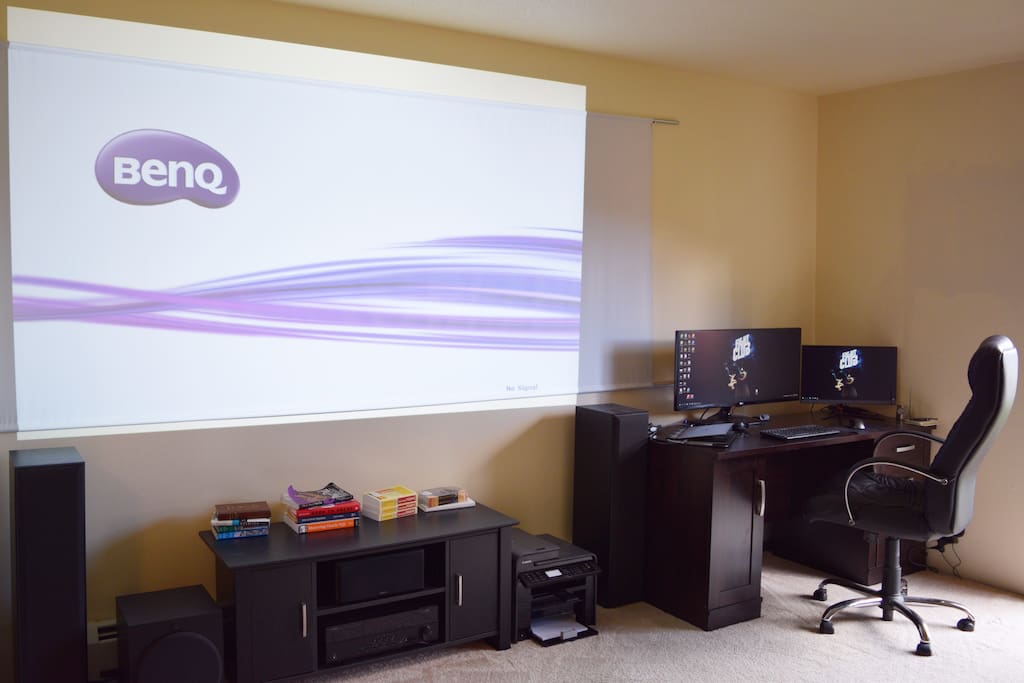 Projector screen, home theater & working area