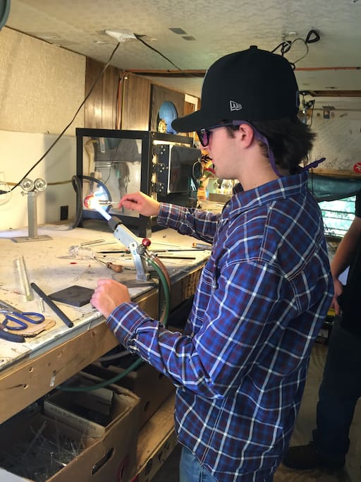 inside the glass studio