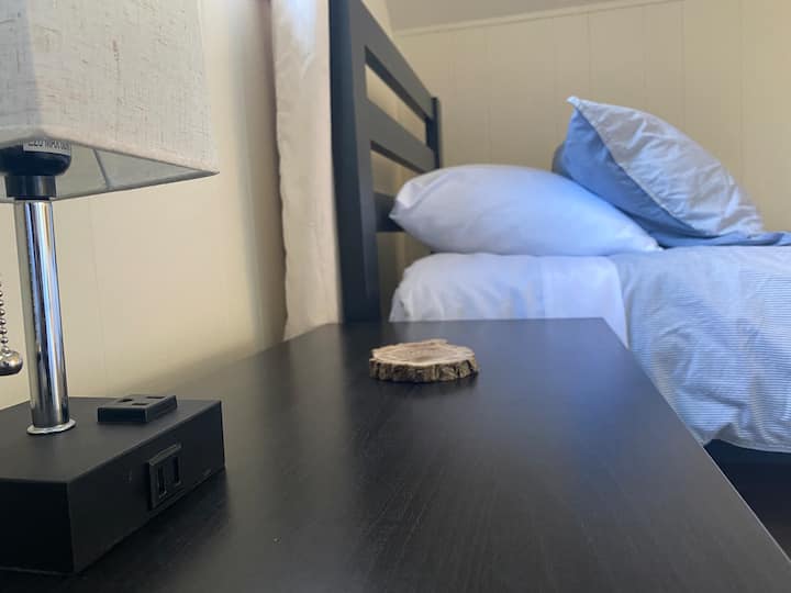 Each room is equipped with USB lamps.