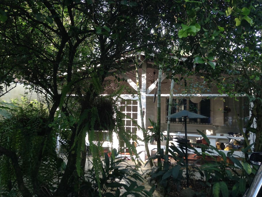 Dois jardins cuidados com o carinho da mão do proprietário.
