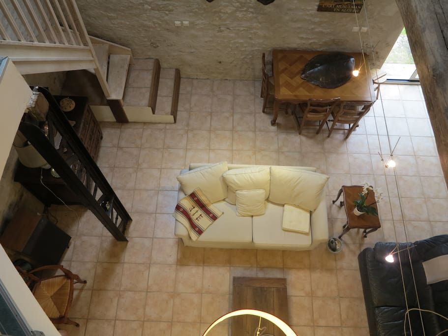 Séjour vu de la mezzanine