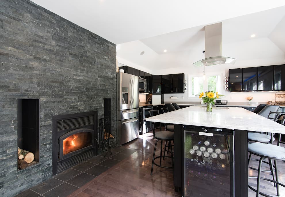 Wood stove to warm up by in the winter time