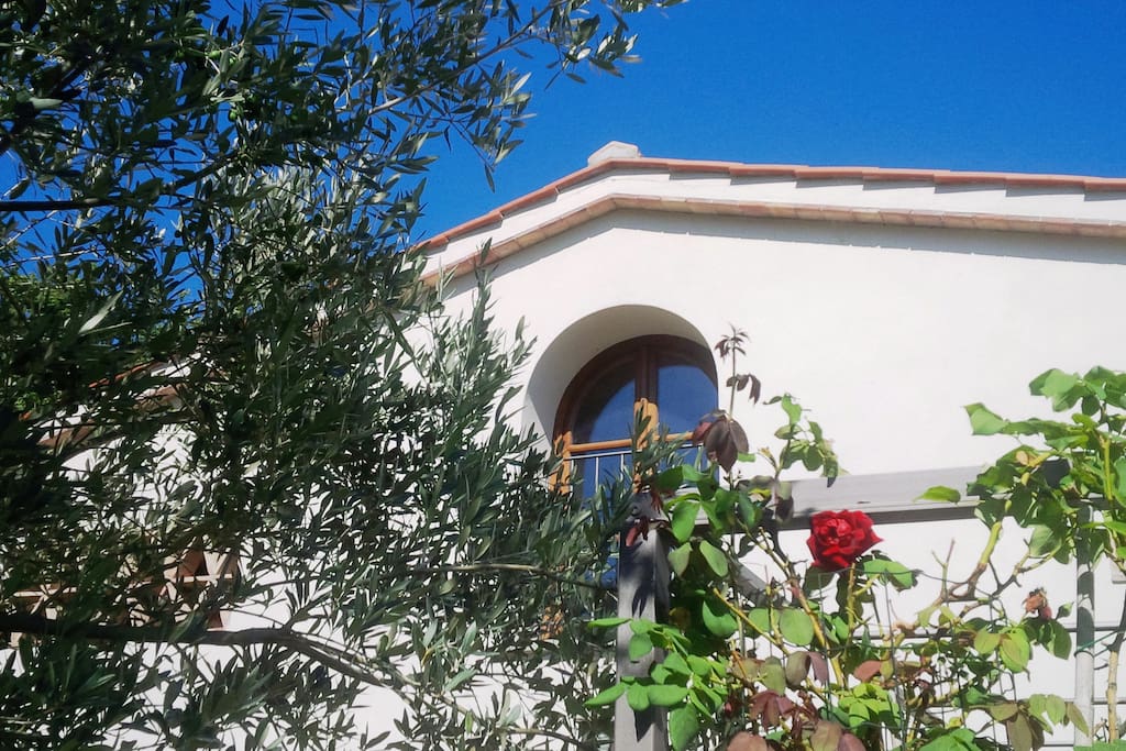 Detail of front of villa