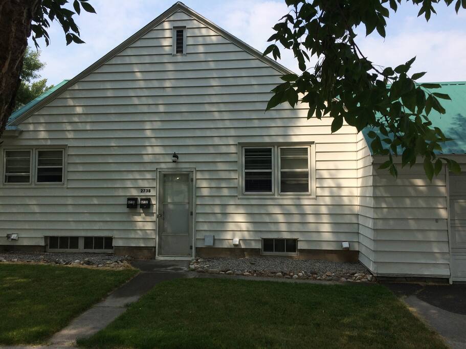 Side entrance of home to access vacation rental