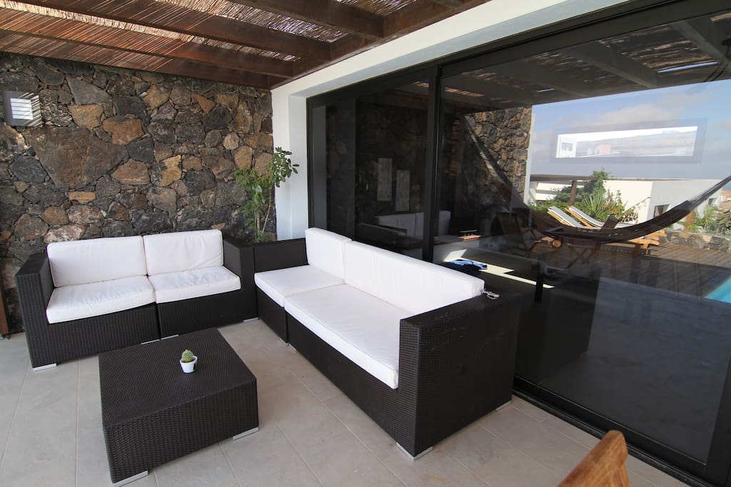 comfortable outdoor sofa area