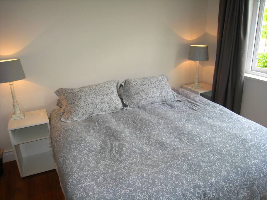 King sized double bed with down duvet