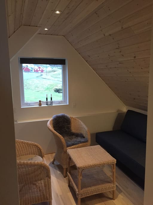 Hyggekrog hvor sovesofa står