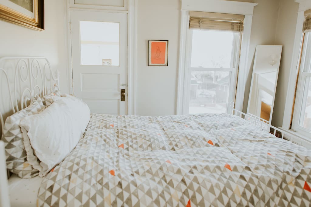 Bedroom with plenty of light and great view of downtown.