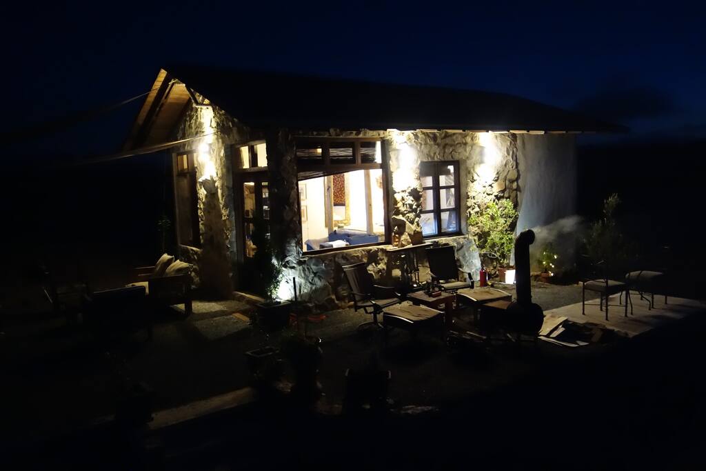 You can enjoy the outside fireplace and look at the stars.
