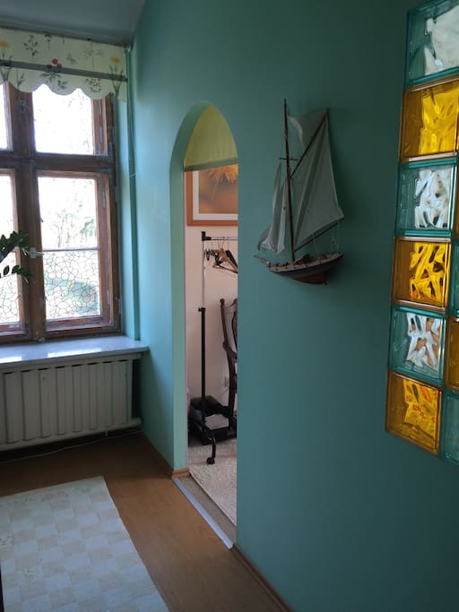 The bedroom is located separately. You can admire sun rise from the window.