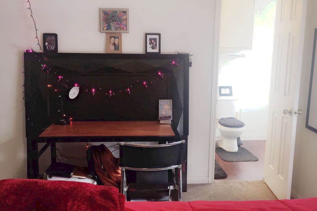 Nice study desk available for your use.
