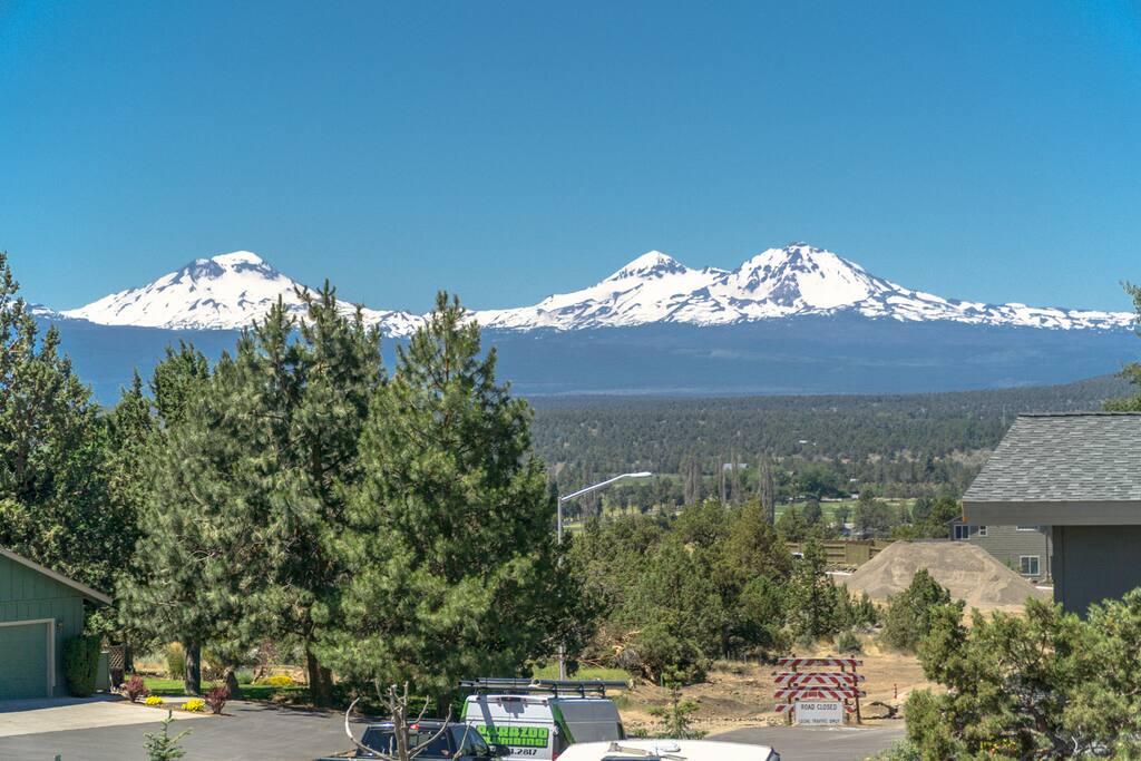 View of the Three Sisters from
house.