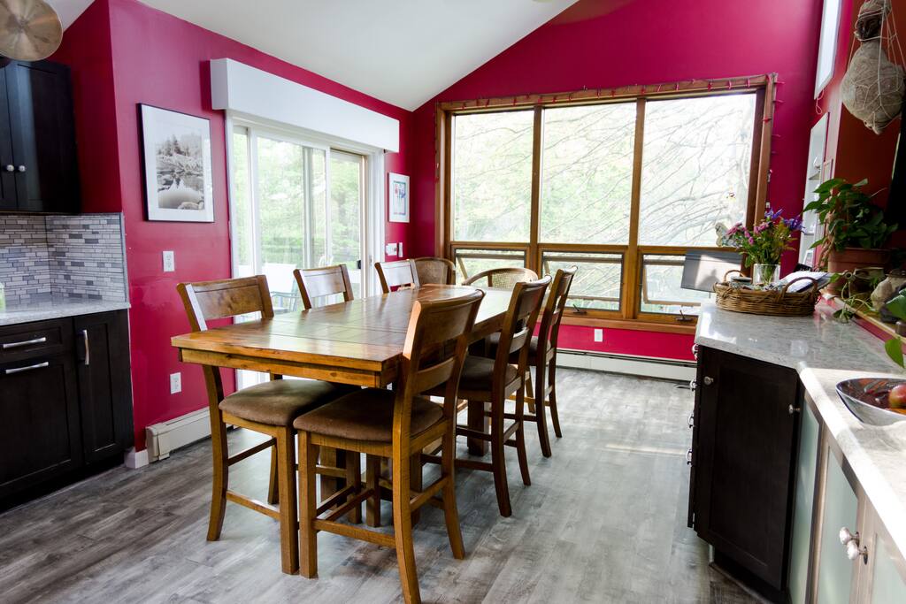 Enjoy meals and views at the large dining table