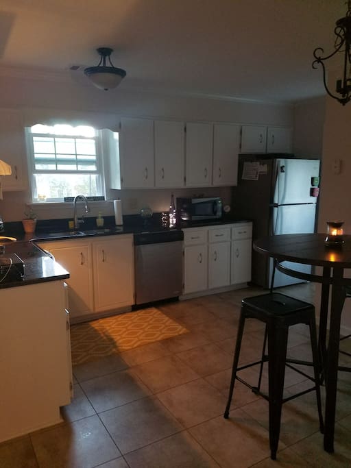 kitchen with pub seating