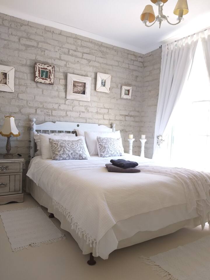 Comfortable queen bed in room with ample space. ( 2nd bedroom)