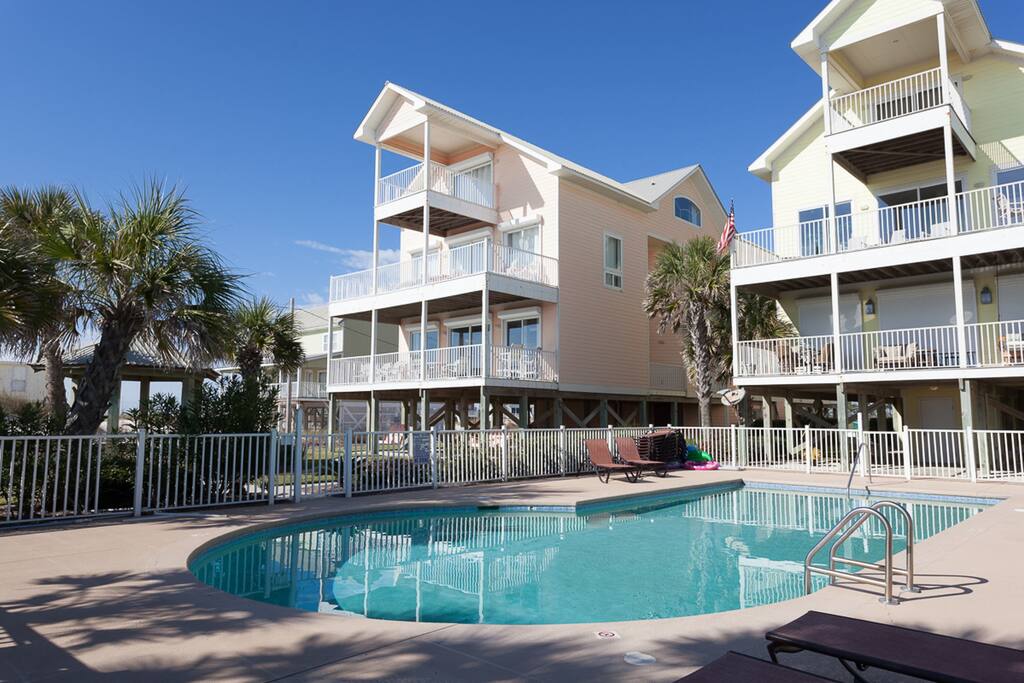 View of Liberty from pool area