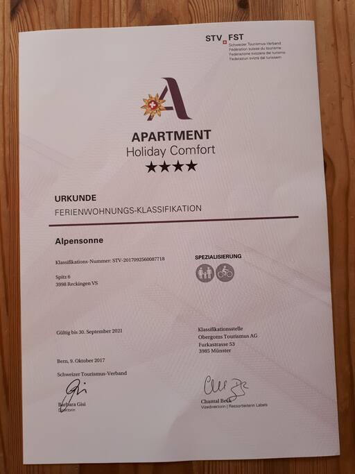 Ferienwohnung Alpensonne Klassifikation ☆☆☆☆