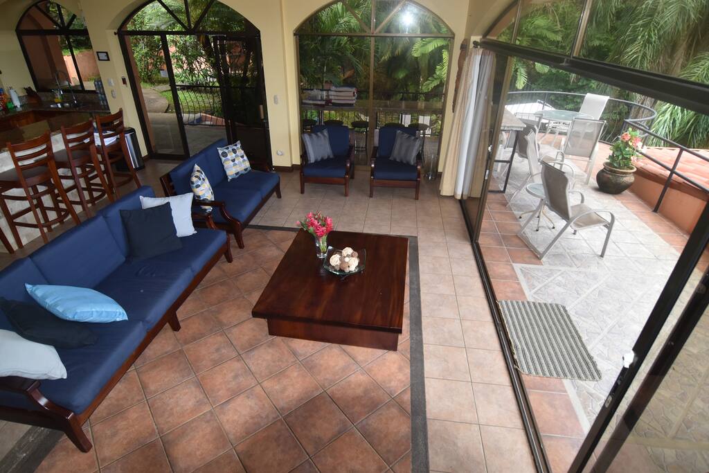 The Sky Suite has a large great room with indoor/outdoor living