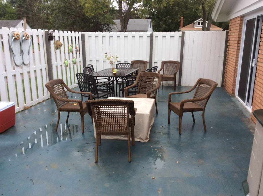 Private patio; hot tub area