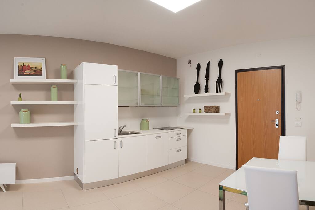 entry and kitchen
