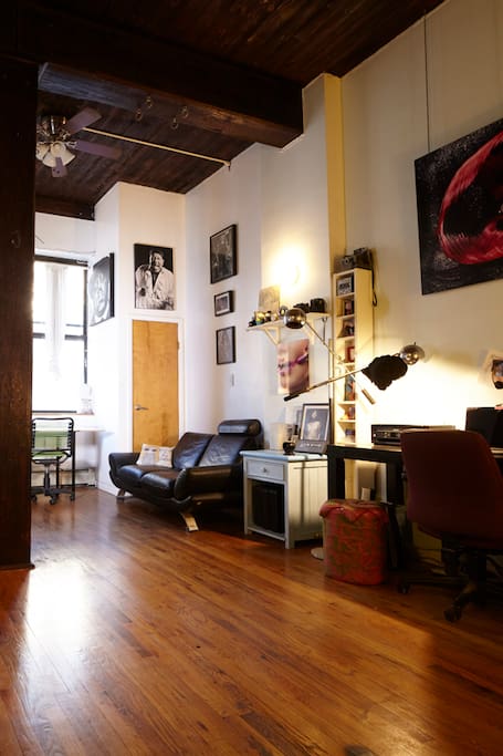 Living Room 14' ceilings loft apt.