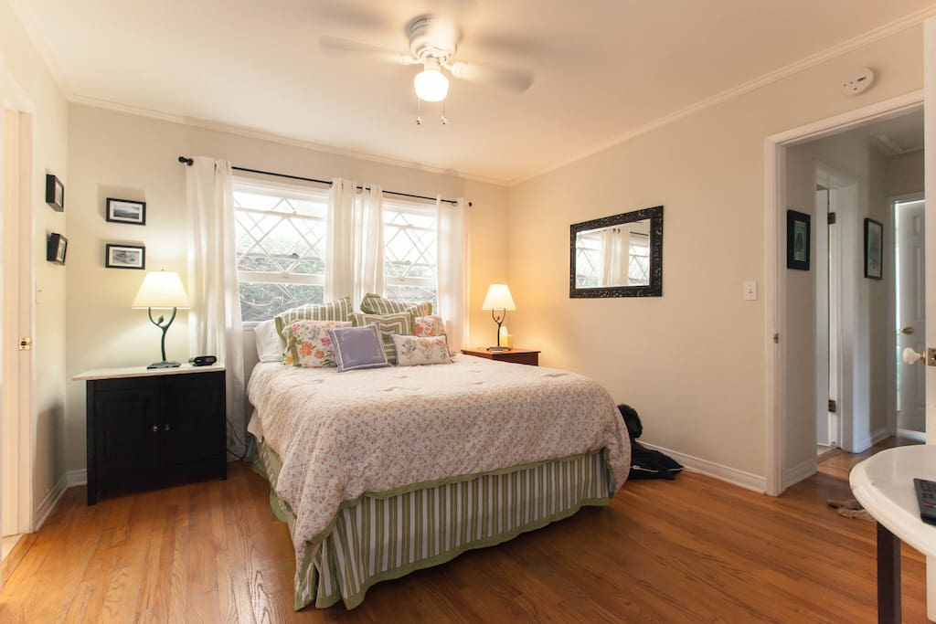 Lovely master bedroom with attached bathroom.