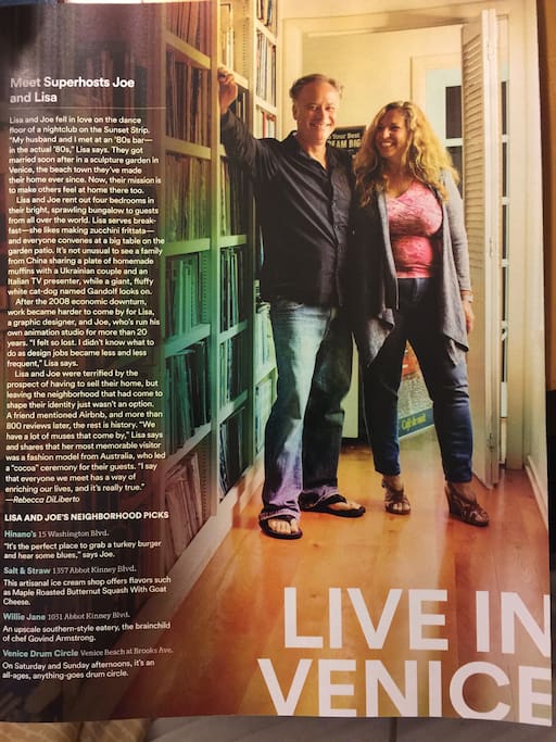 We were featured in the first issue, of the new Airbnb magazine (November 2016)! No we did not pay for this, or ask for it. But we are certainly honored!