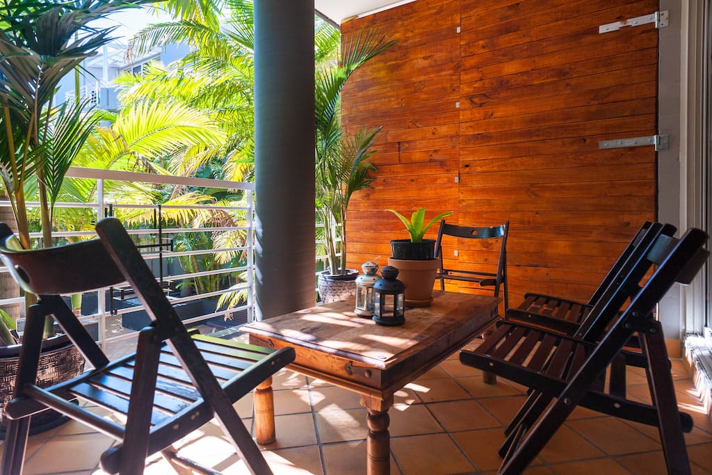 Private outdoor space to relax and escape the city hustle. (Please note that timber screens have been   removed and placed indoors)