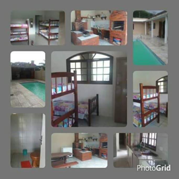 03 quartos com acomodações para 21 pessoas (07 em cada quarto),área de lazer restrita com piscina,churrasqueira e fogão à lenha,cozinha com fogão geladeira,freezer,ar condicionado...