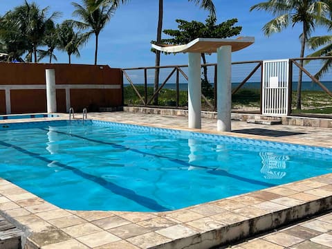 Beachfront apartment on Guaibim Beach.