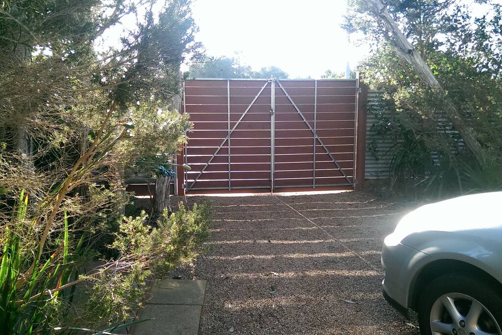 Completely secure yard, gate with access code lock