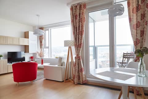 Modern designed apartment with amazing view