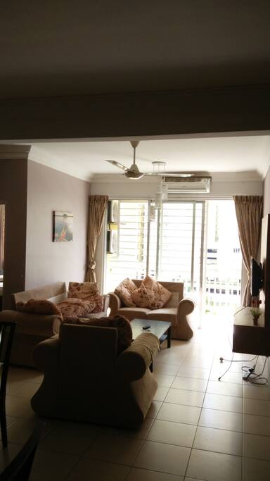 Living Room with Sofa and TV