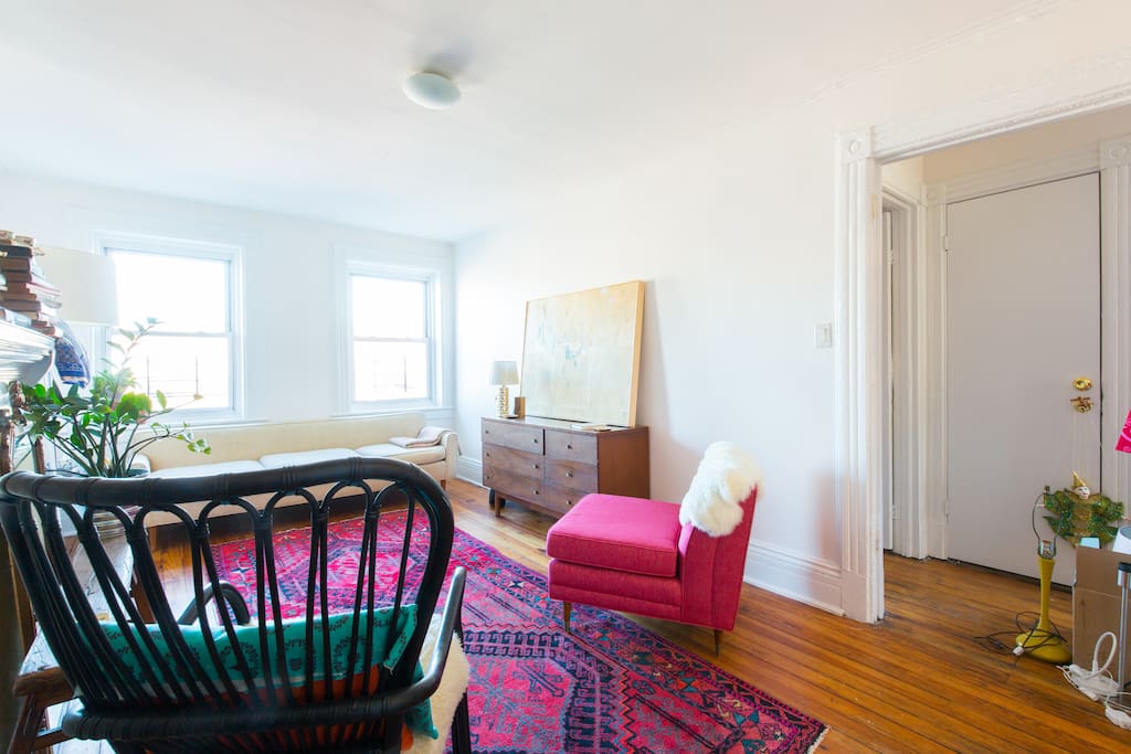 Front living room, sunny and bright