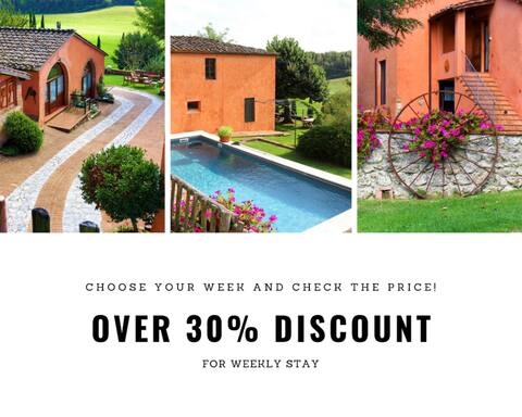 Tuscan Villa:Pool,Hot Tub,A/C,wi-fi,7bd near Siena