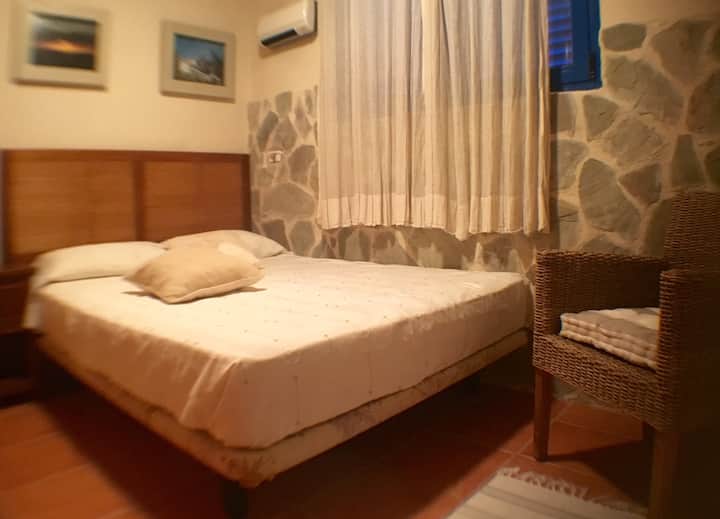 Bedroom with double bed. 