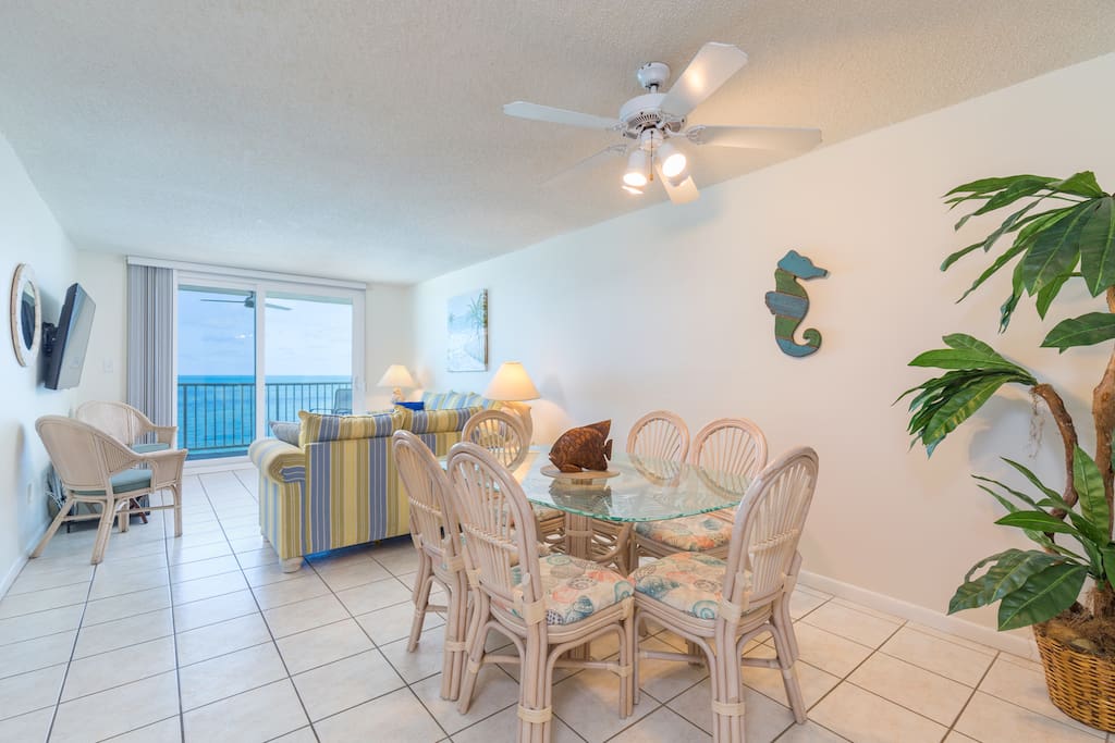 When you're ready to relax indoors, you'll enjoy the bright living room that overlooks the beach