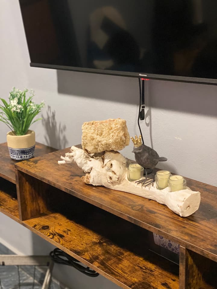 Living room with smart tv