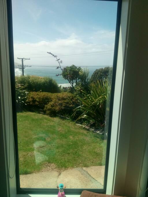 St Clair beach in background.View from lounge