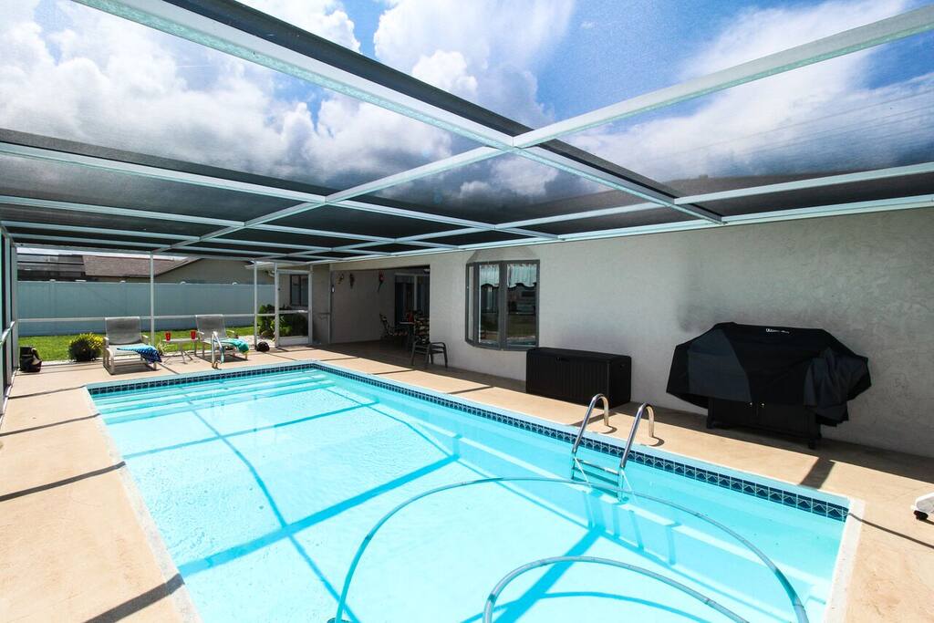 Large heated pool
